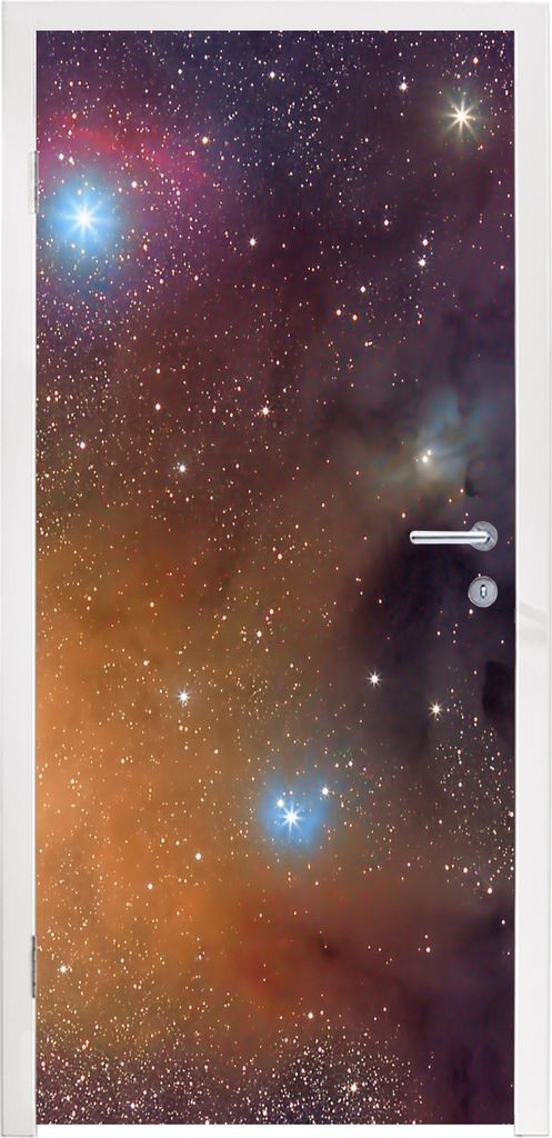 MuchoWow Türtapete Selbstklebende Türfolie Universum - Sterne - Farben - Jungen - Mädchen - Kinder 90x235 cm Türposter Türaufkleber Klebefol...