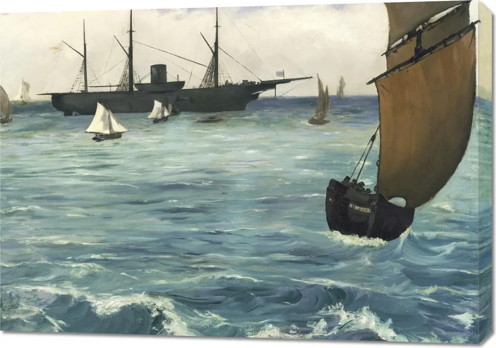 Manet Kearsarge 100x70 - Quadro Vintage al Salon per Arredo di Classe