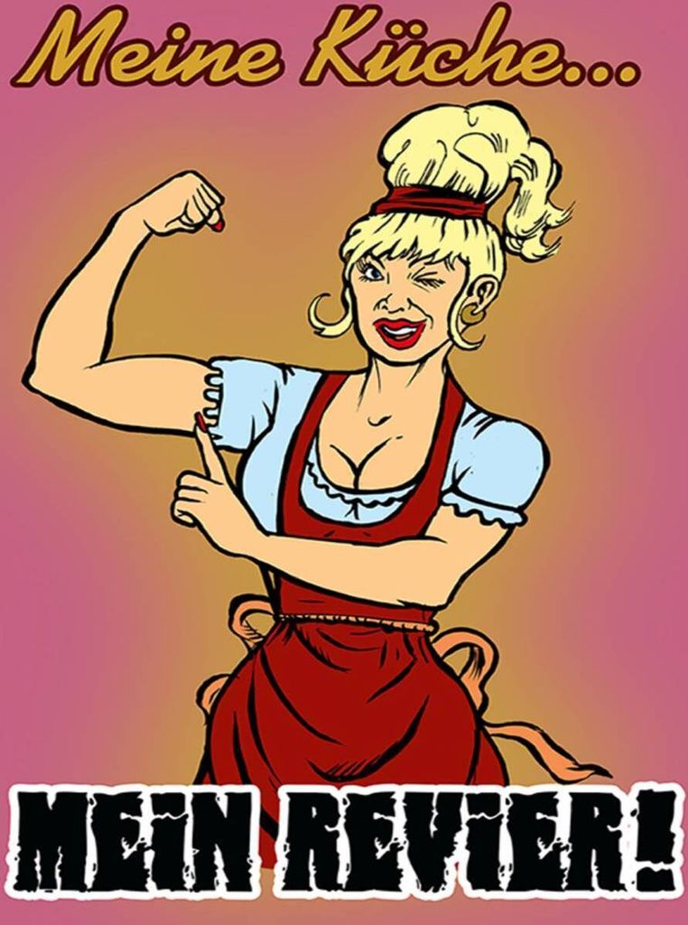 vianmo Holzschild 40x30 cm Pinup Spruch Meine Küche mein Revier