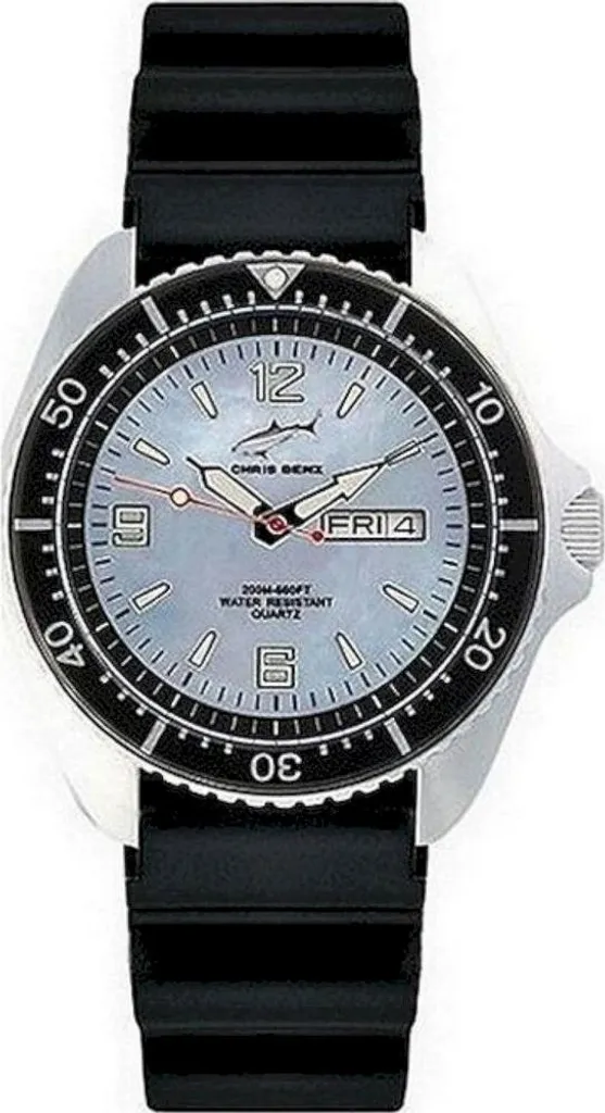 Chris Benz CBO-H-KB-SW Montre de plongée Shark Silber & Weiss - 20 ATM