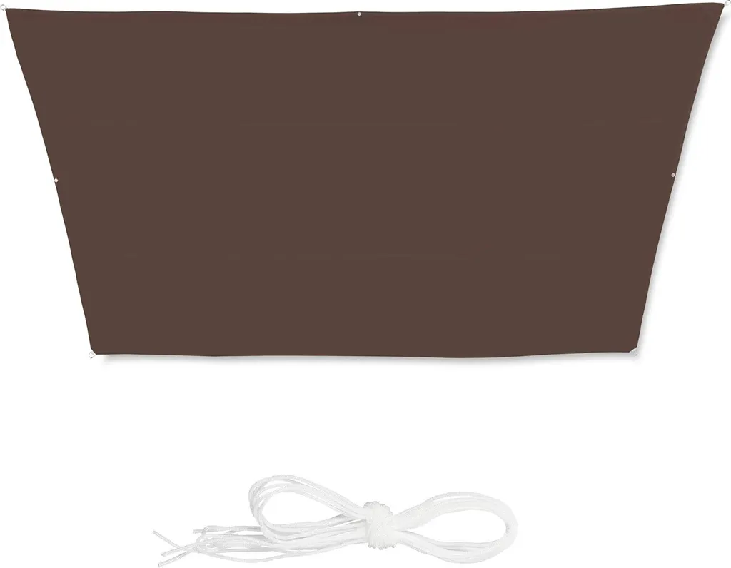 Relaxdays Voile d'ombrage trapèze marron 3x4x2x2 m résistant aux UV