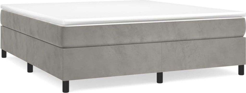 Cadre de lit sans matelas gris clair 180x200 cm velours Image du produit 