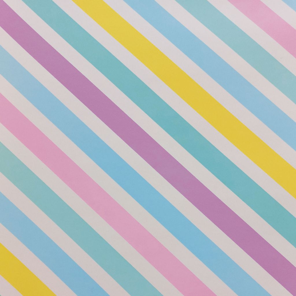 Geschenkpapier Streifen Pastell 70cm x 2m Rolle Bunt Produktbild 
