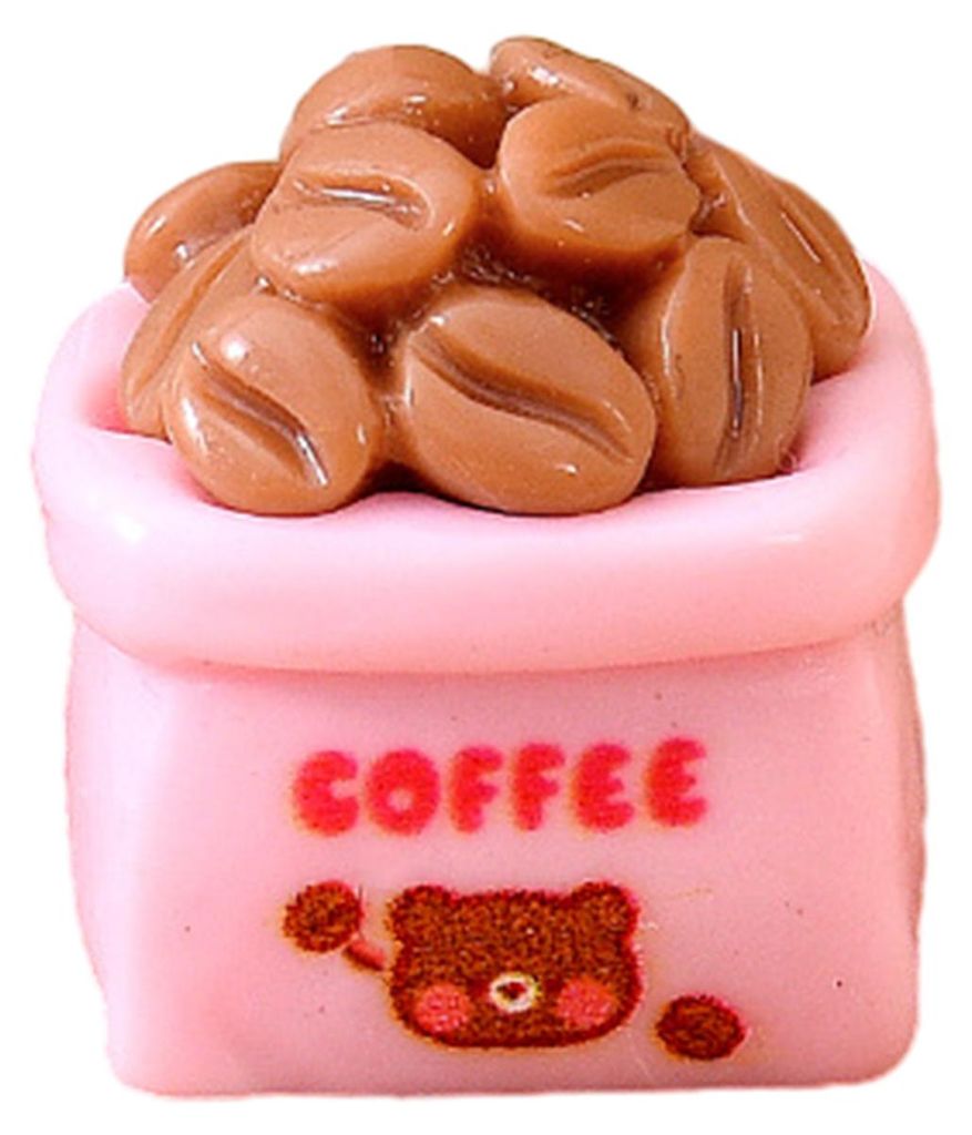 Puppenhaus-Miniatur-Kaffeebar-Zubehör: Mini-Kaffeemaschine aus Kunstharz, Tasse, Glas, Kanne, Figur für Rollenspiele, Puppenhaus-Küchenornamente A