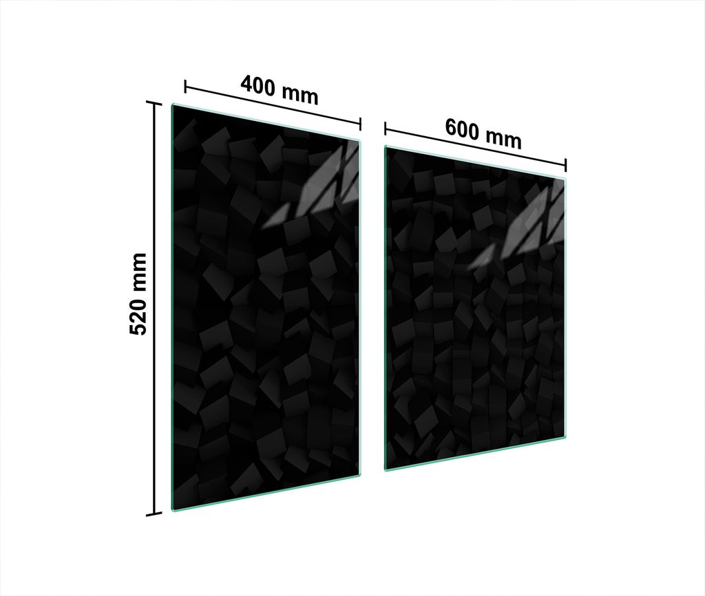 Glasplatte und Schneidebrett 100x52 schwarz
