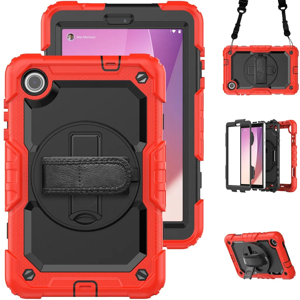 Protection Lenovo Tab M8 4th Gen antichoc avec Support et Pack 4-en-1