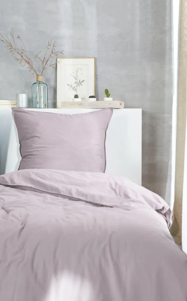 Linge de Lit Coton Stone Washed avec Fermeture Éclair Rose 135x200cm - 8