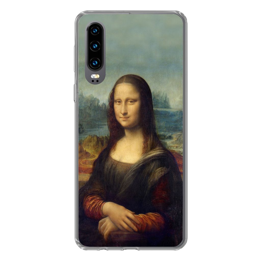 MuchoWow Handyhülle Schutzhülle Hülle für Huawei P30 Mona Lisa - Da Vinci - Gemälde Silikon Softcase Handy Hülle - Kartenbesitzer