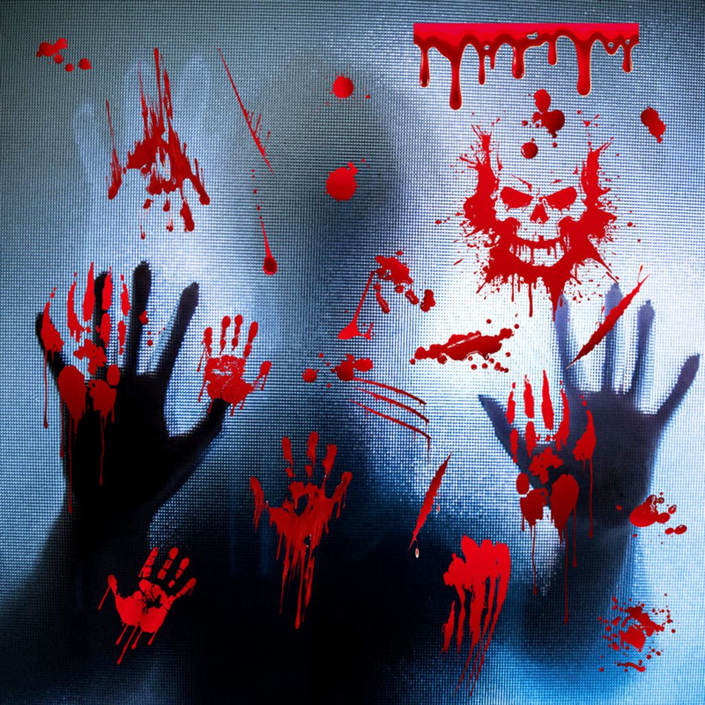 1 Set Halloween Aufkleber Bloody Handprint