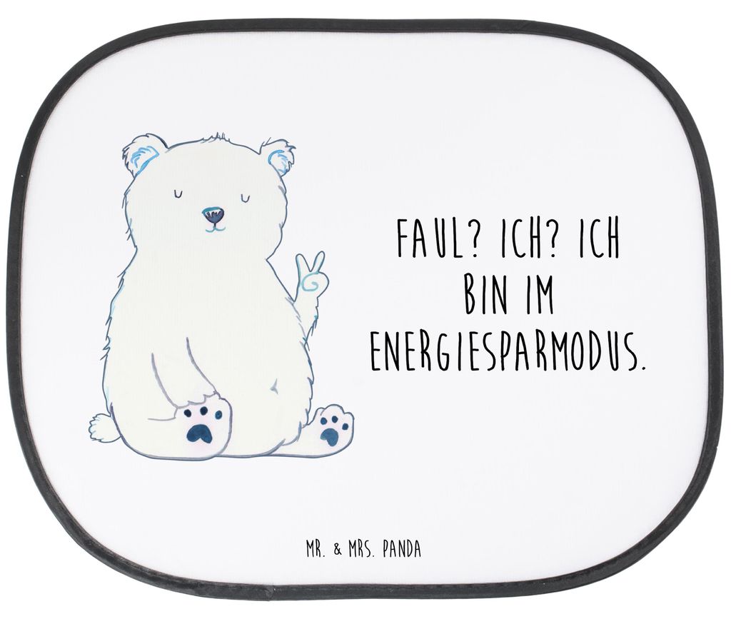 Mr. & Mrs. Panda Hitzeschutz Auto Eisbär Faul - Weiß - Geschenk, Autoscheiben Sonnenschutz, Teddy, Büro, für, Sonnenblende, Entspannen, Fürs, ...