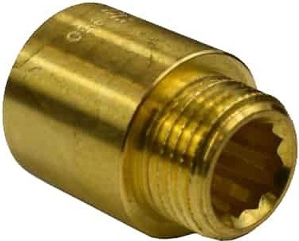 Gewindefitting Messing Hahnverlängerung 3/4" AG x 3/4" IG 25 mm