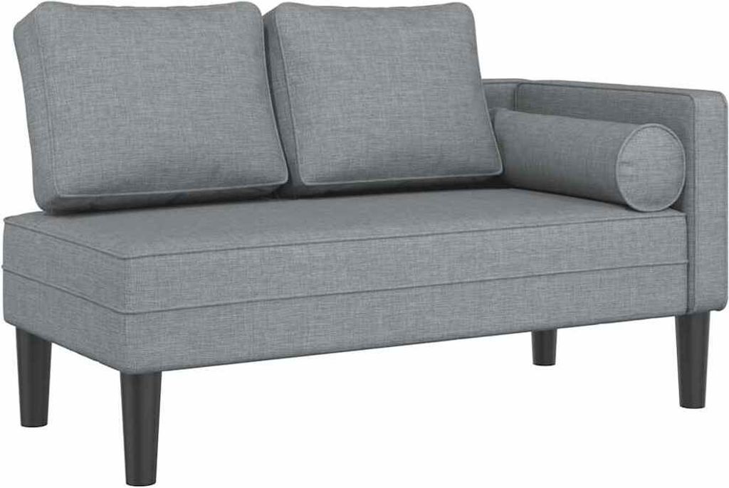 vidaXL Chaiselongue mit Kissen Hellgrau Stoff Produktbild 