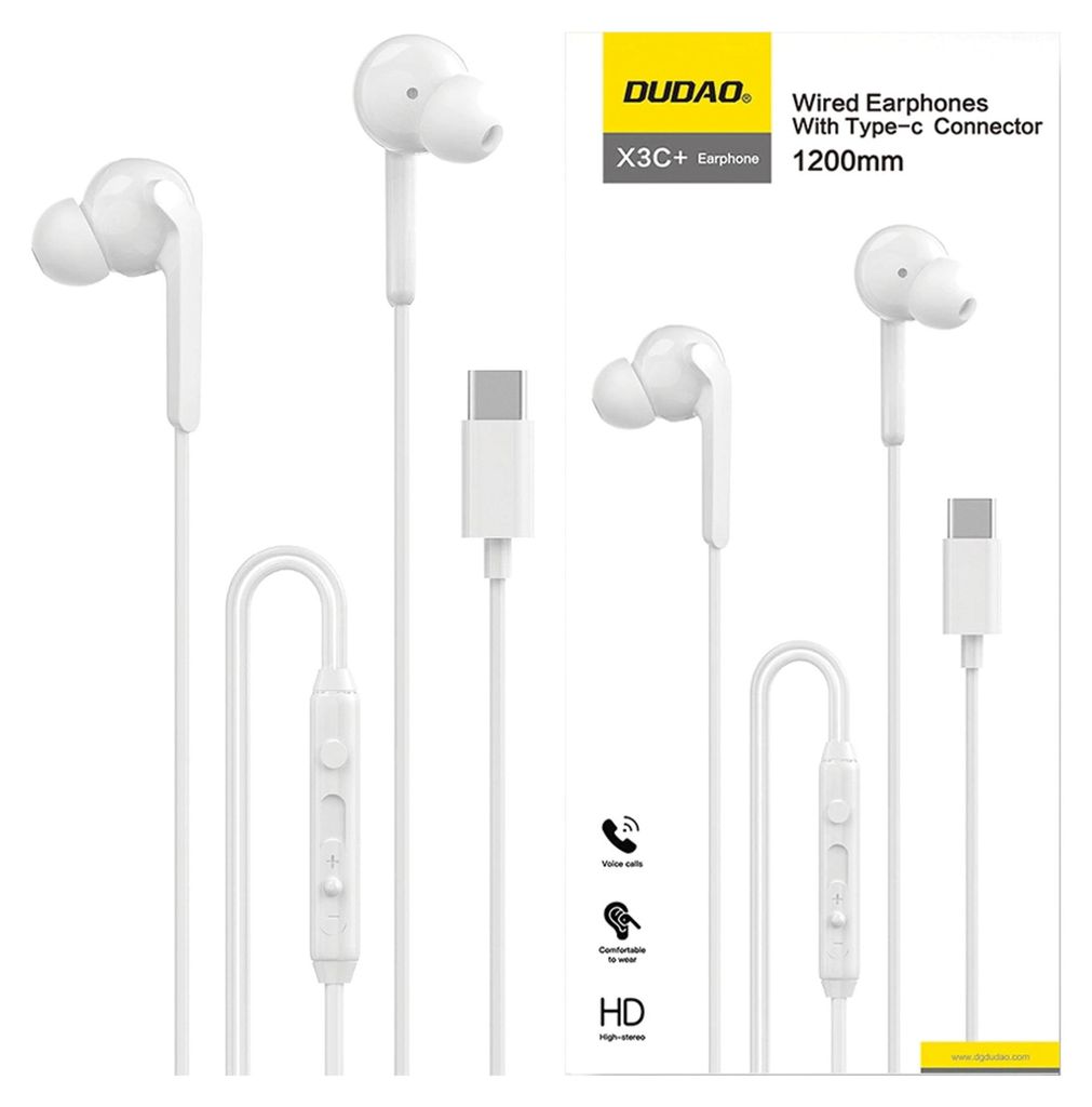Dudao X3C+ Kabelgebundene Usb-C In-Kanal Kopfhörer 1.2M - Produktbild 