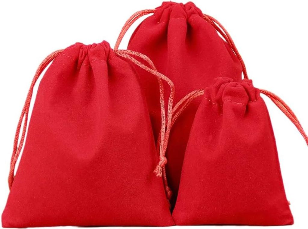 Samtaschen - 12 Stück, mit Zugband, für Schmuck, Geschenktaschen für Hochzeit, Weihnachten, Geburtstag - 5 x 7 Zoll