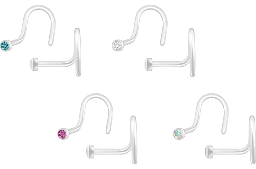 Nasenpiercing, Nasenstecker PMFK Nasenstecker Spirale KRISTALL - flexibel