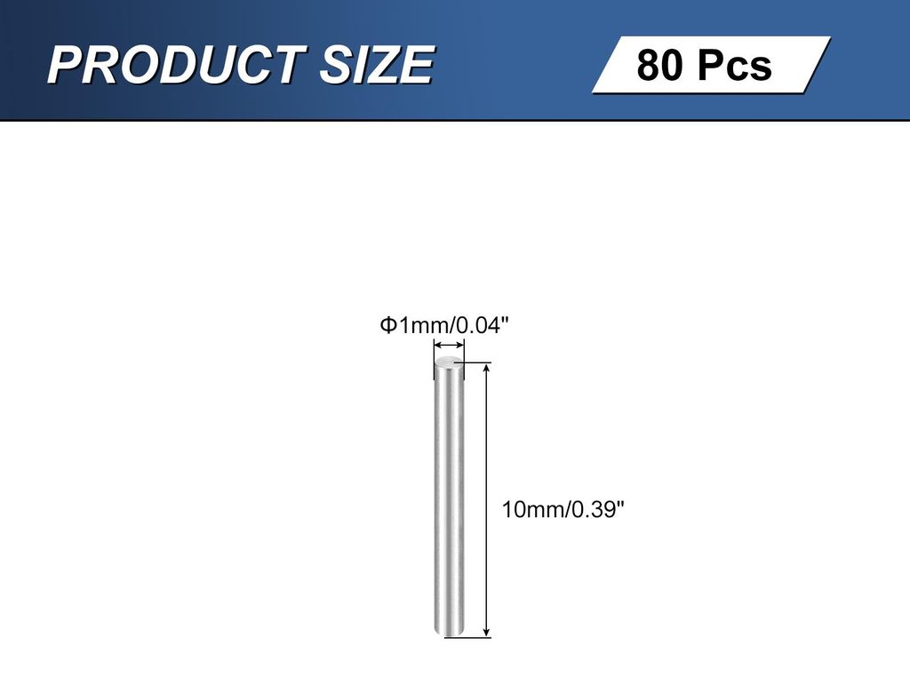 80 Stš¹ck M1 x 10mm 304 Edelstahl Zylinderstift, Zylindrischer Regalstš¹tzstift Parallelstiftbefestiger fš¹r mechanische Fertigung, Industrie...
