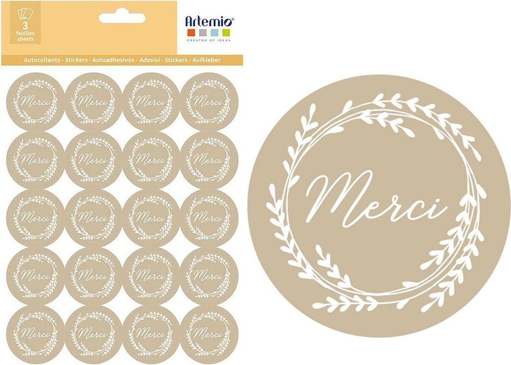 120 Dankeschön-Kraft-Sticker Ø 3,5 cm