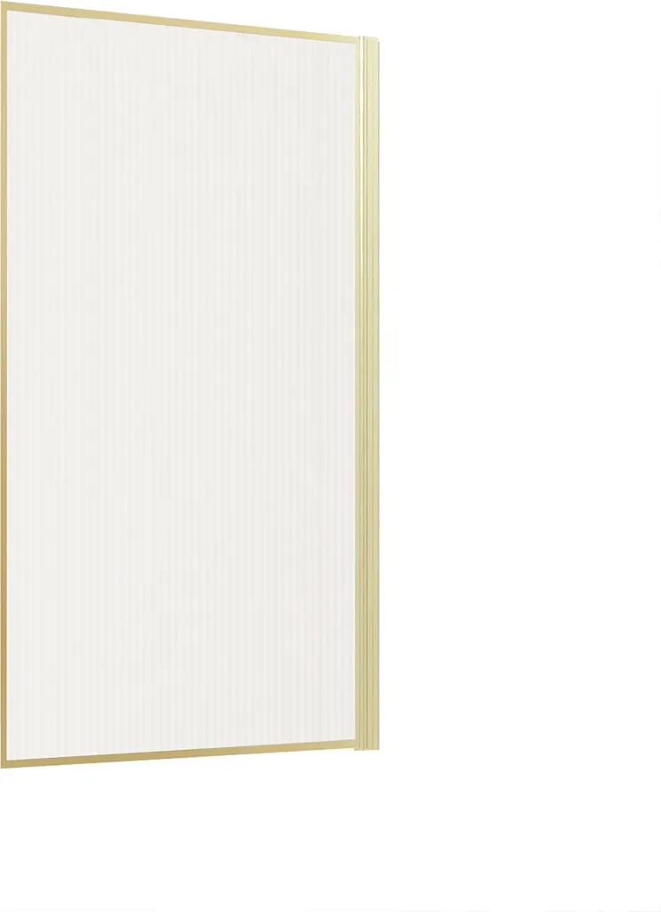 Écran de baignoire pivotant 80x140 verre ondulé 5mm profilé doré brossé