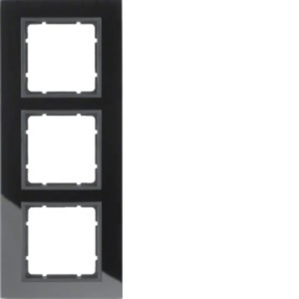 Remplacer plaque interrupteur par Berker CADRE 3 FACES Verre Noir B7