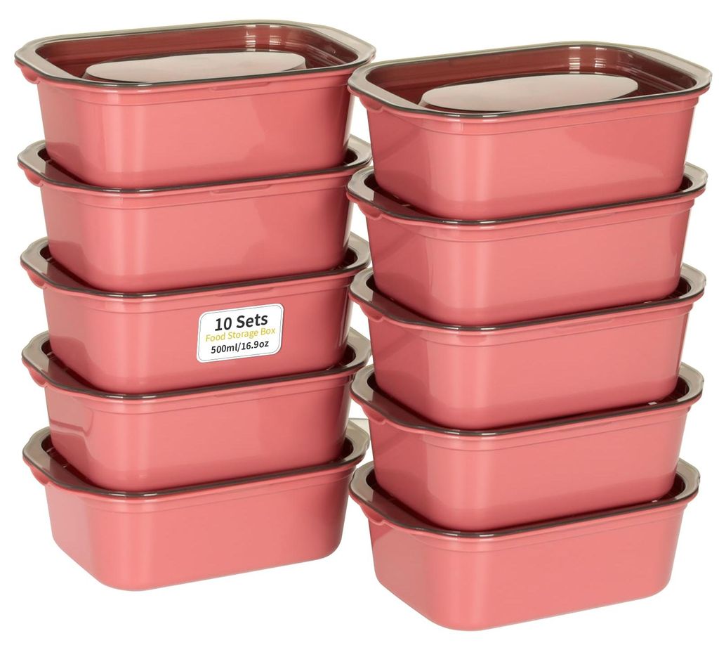 VINATO Vershoudbakken met deksel, 500 ml (set van 10) - Productafbeelding 