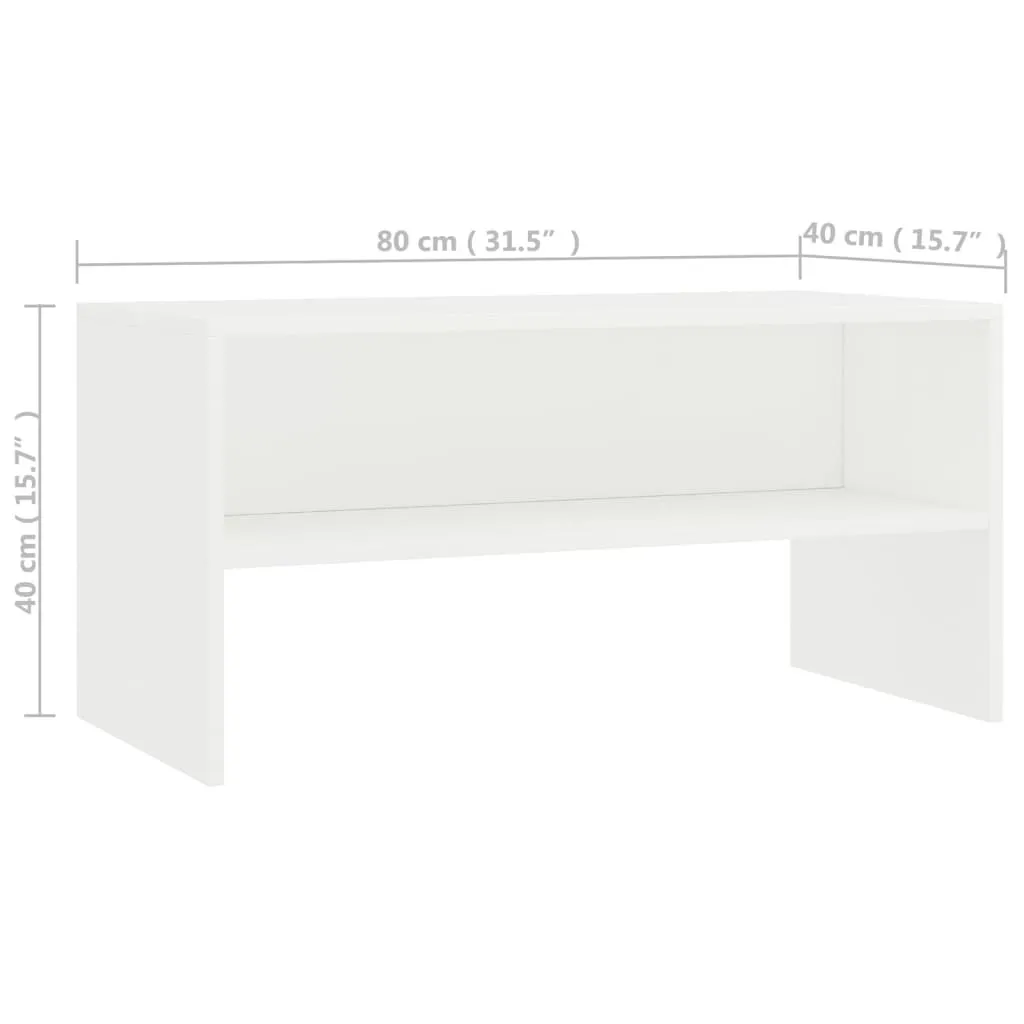 The Living Store Mobile TV bianco 80x40x40cm Materiale legno - 6