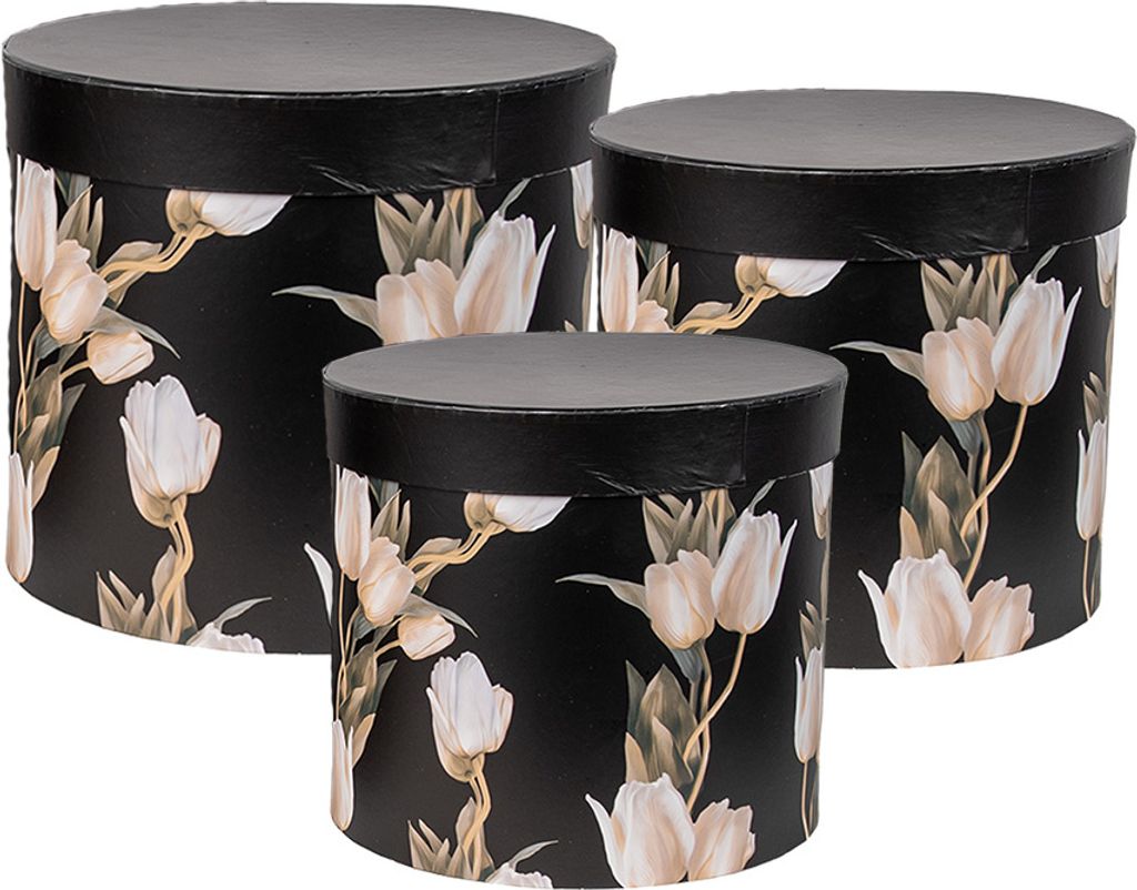 Clayre & Eef Aufbewahrungsbox 3er Set Ø 24x21 / Ø 22x29/ Ø Produktbild 