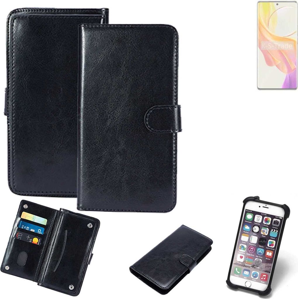 K-S-Trade 360° Hülle kompatibel mit Vivo V29 Lite 5G schwarz Kunstleder Case BookCase WalletCase Kunstlederederhülle Handyhülle, Rundumschutz