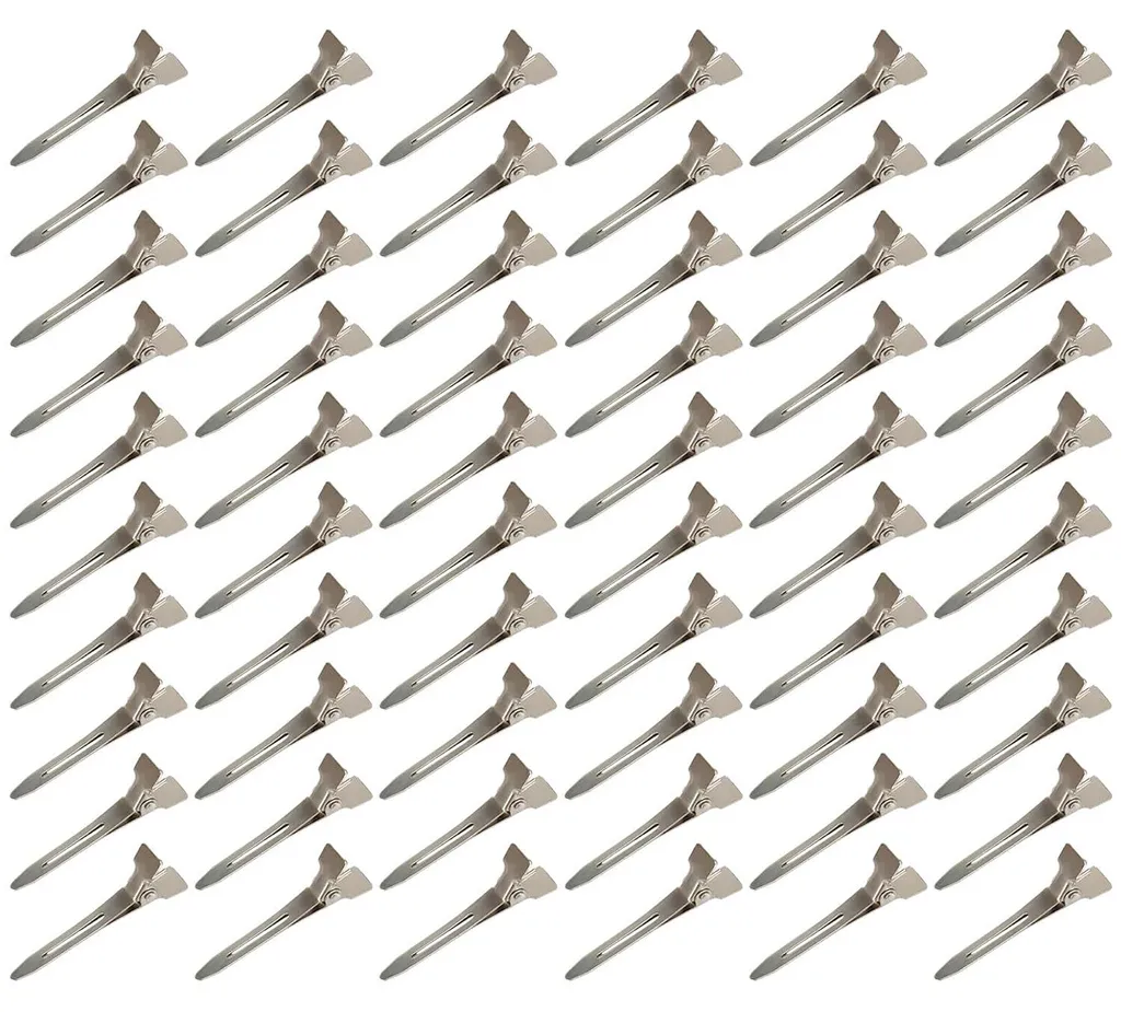 60 Barrettes Bec de Canard 4,4cm en Acier Inoxydable Krohle pour Coiffure