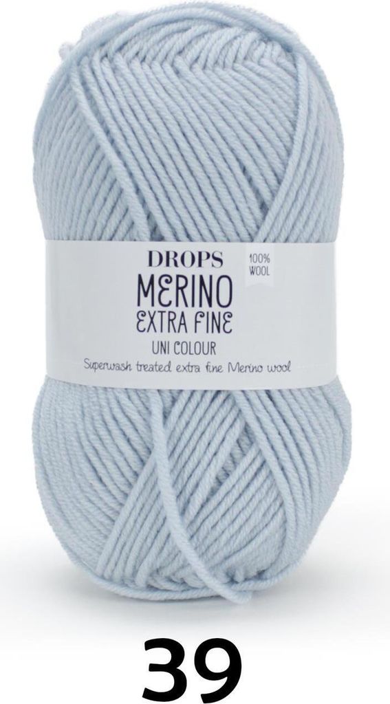 DROPS Merino Extra Fine, couleur unie 39 bleu glacier Image du produit 