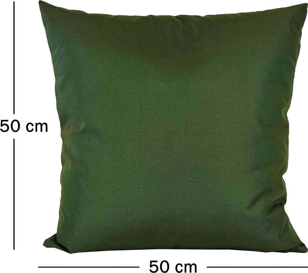 JACK 1x 50x50cm Outdoor Kissenhülle Bezug Lounge Garten Einfarbig, Farbe:Oliv