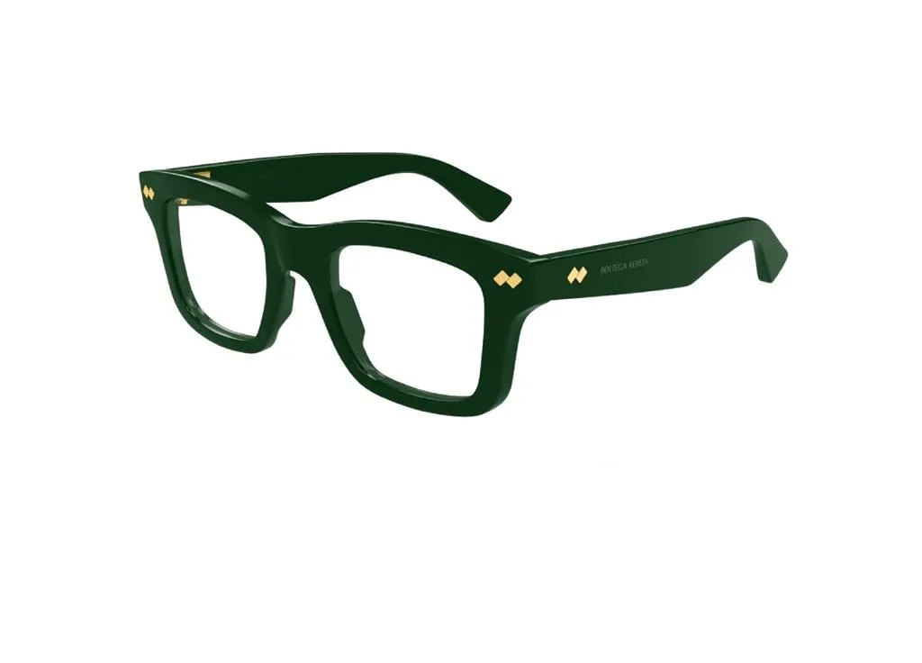 Lunettes BV1353O Bottega Veneta en acétate vert au design contemporain
