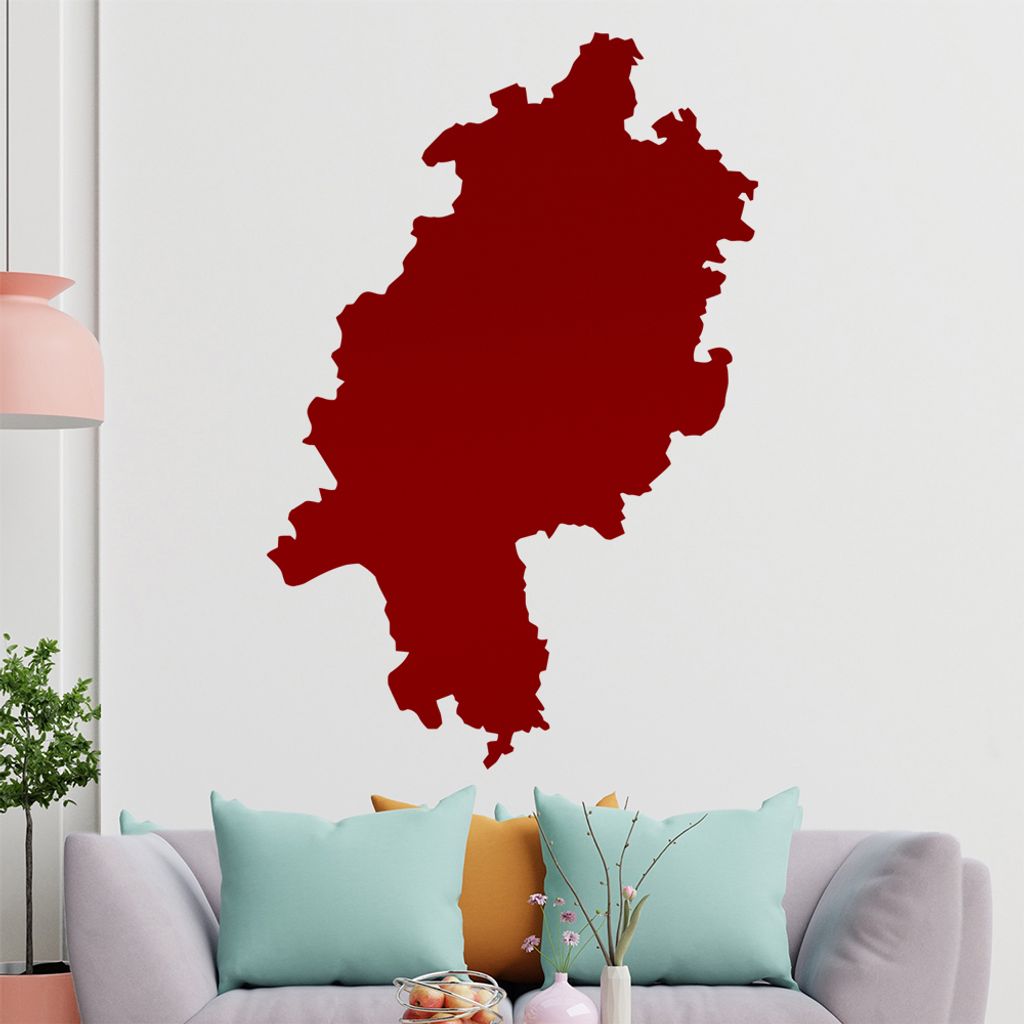 KIWISTAR Bundesland Hessen - Wiesbaden Frankfurt Wandtattoo in 6 Größen - Wandaufkleber Wall Sticker - Dekoration, Küche, Wohnzimmer, Schlafzimm...