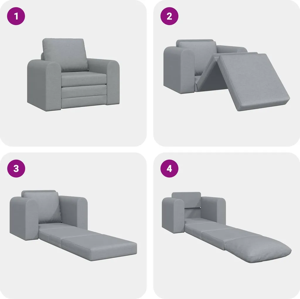 Canapé convertible d'appoint gris clair pour studio ou chambre d'amis - 8