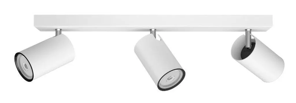 Spot Kosipo Philips blanc 3 flammes orientables 3x55W design métal