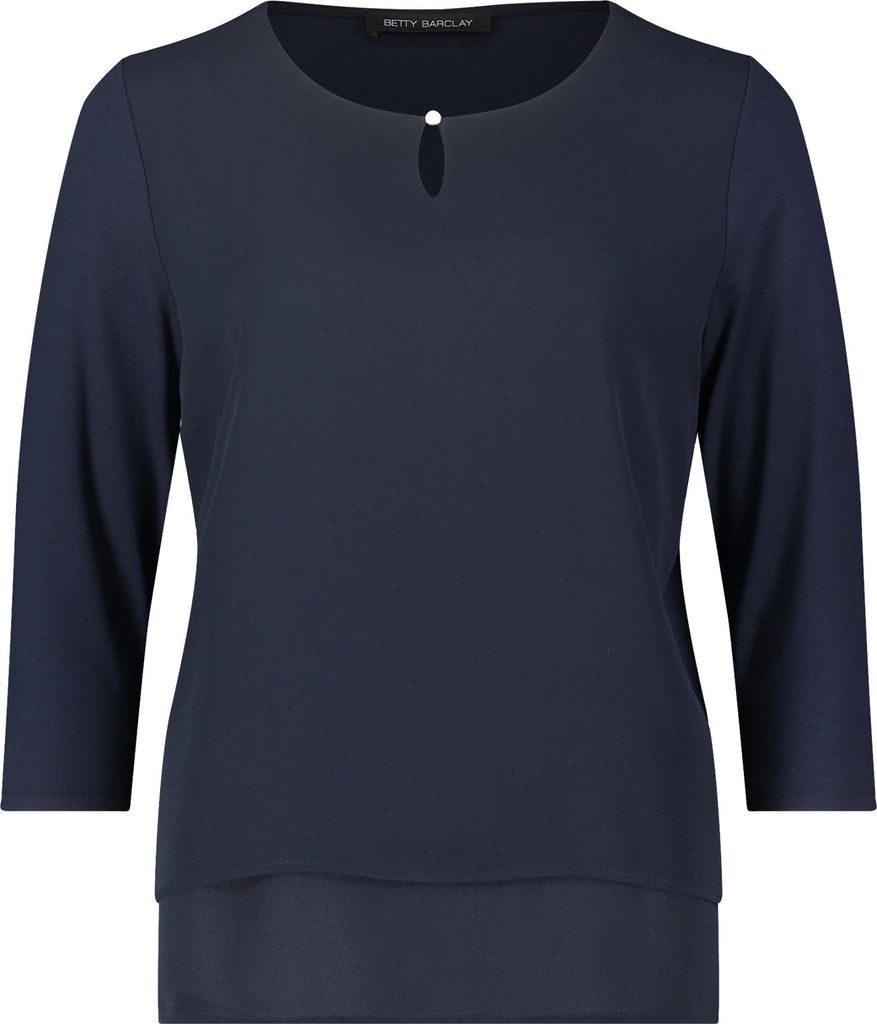 Betty Barclay Blusenshirt figurumspielend, Rundhals, Tropfen-Ausschnitt, 3/4 Arm, 64 cm Länge