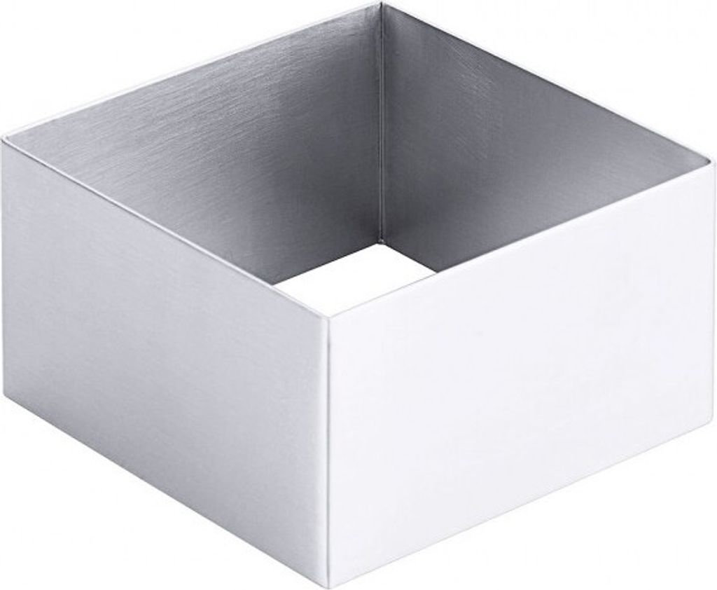 Mousseform, Speiseform, 6x6 - 20x2 cm wählbar, Stempel separat bestellen : quadratisch 8x8 cm Variante: quadratisch 8x8 cm