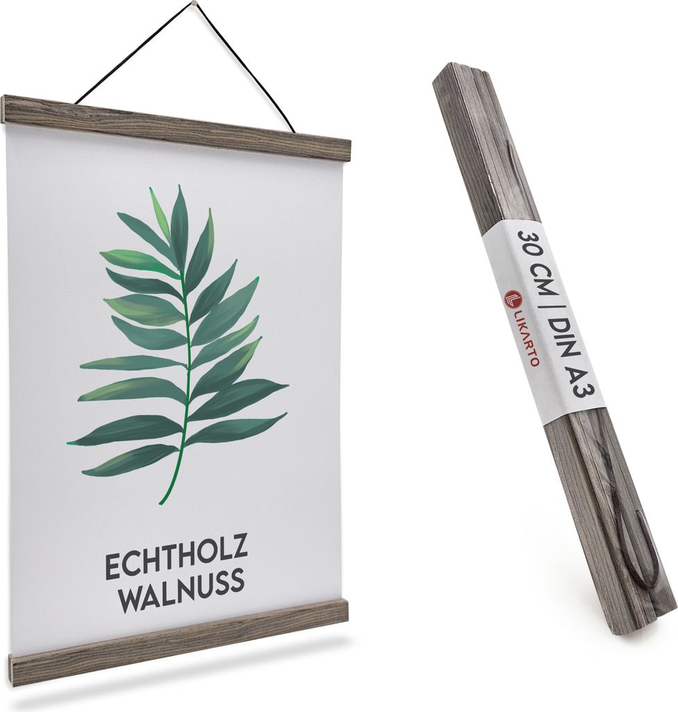 LIKARTO Premium-Posterleiste Holz Walnuss A3 | 30 cm - Produktbild 