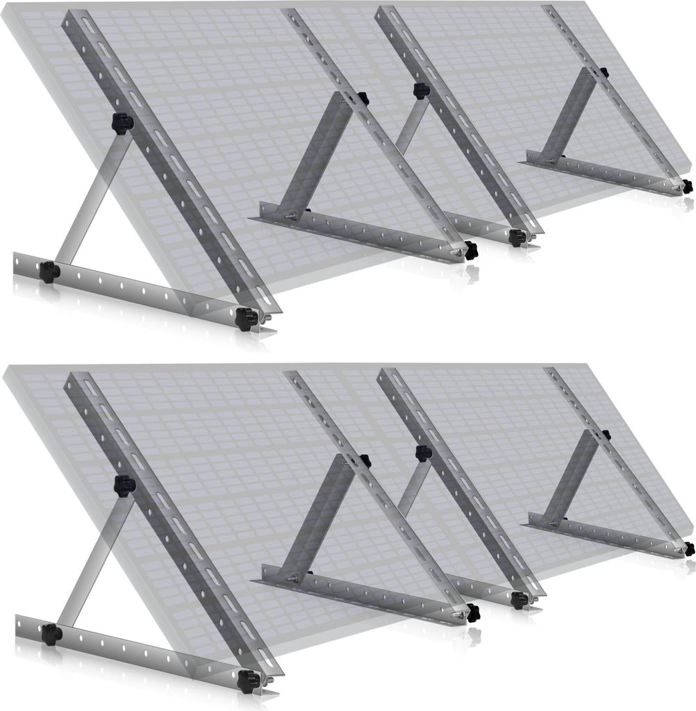 Zelsius Aluminium Solarmodul Halterung, von 0 bis 90 Grad, für ein Panel, Stützstange 56 cm