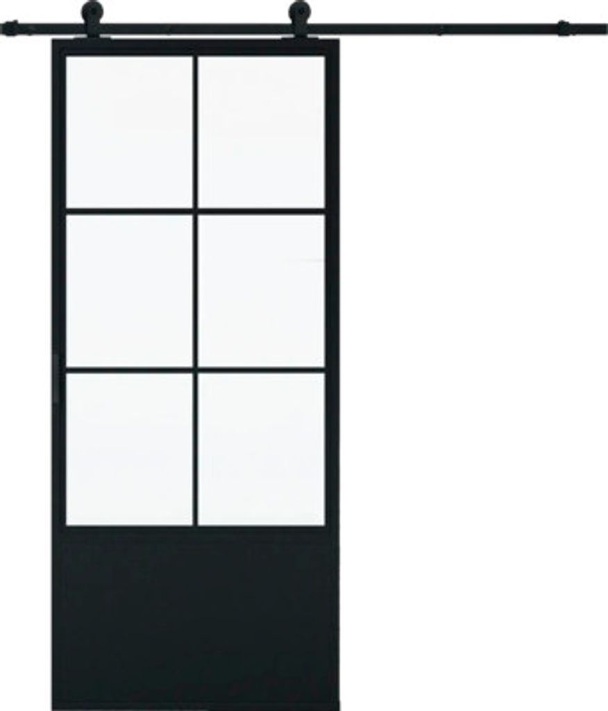 Pertura Schiebetür Komplett-Set Jarn 05 Satin 1000x2150 mm inkl. Laufschiene mit Rolle,Griff-Set