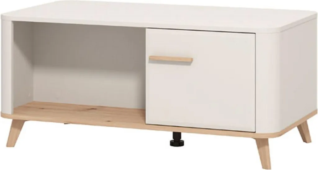Grande Table de Salon Patu 101x55 cm Beige Finition Mate avec Pieds