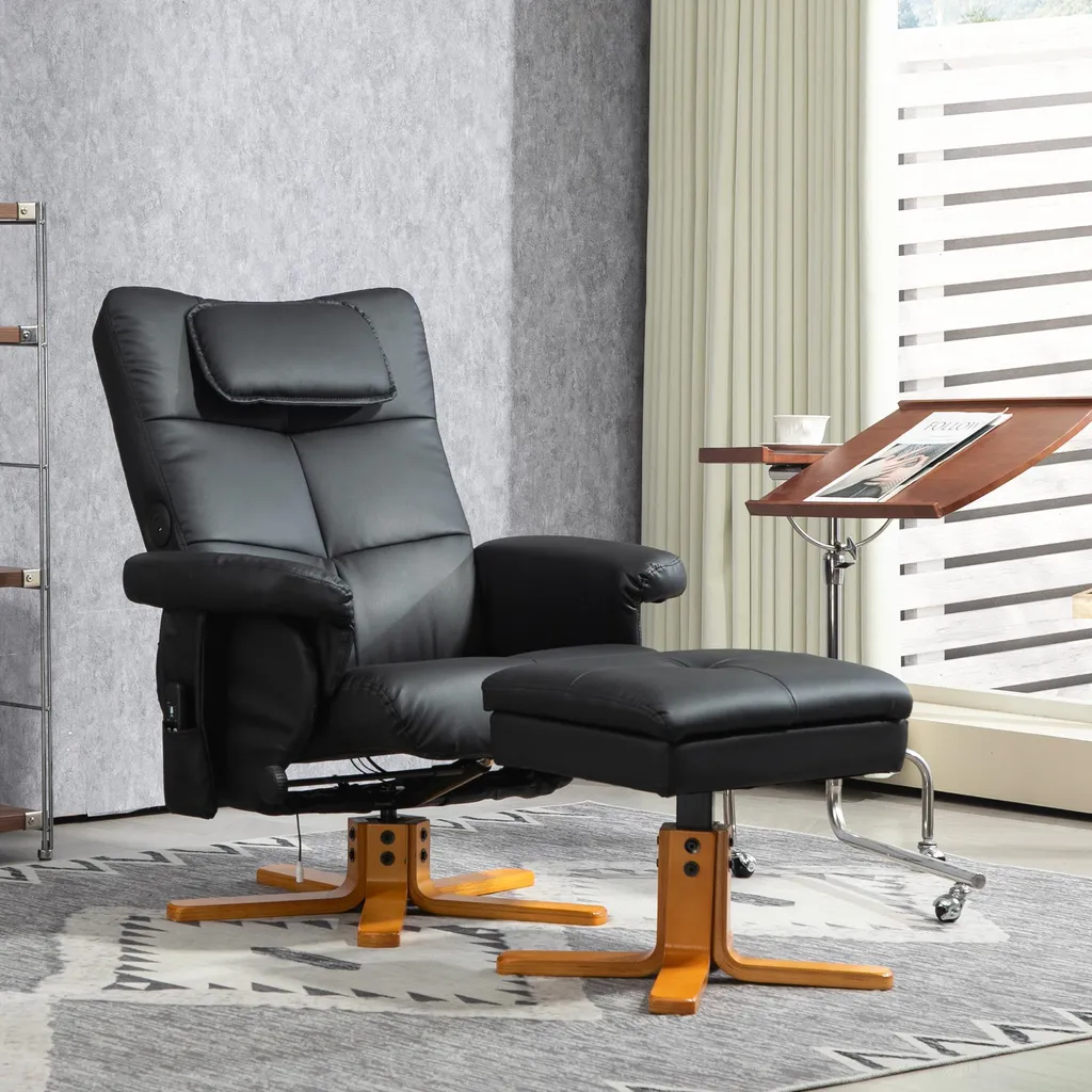 Fauteuil massant inclinable 135° avec coffre de rangement et télécommande XL