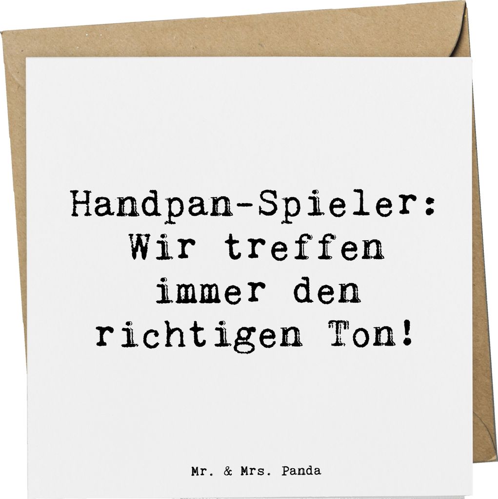 Mr. & Mrs. Panda Glückwunschkarte Spruch Handpan Spieler - Weiß - Geschenk, Instrument, Musik, Klappkarte, Harmonie, anlasskarte, Klänge, Klangs...