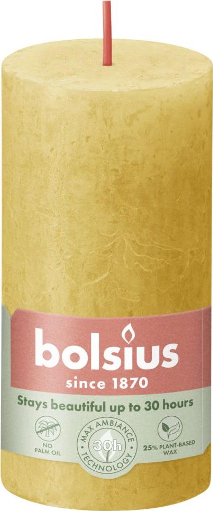Bolsius Rustik Stumpenkerze honigwabengelb, Höhe: 10 cm, Ø Produktbild 