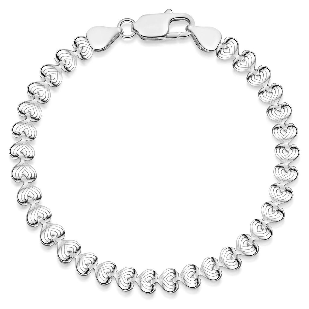 MATERIA Damen Armband Silber 925 Herzkette Armkette 5mm mit Produktbild 