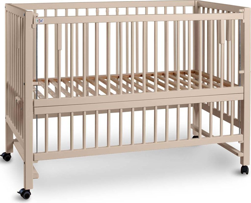 tiSsi Beistellbett/Kinderbett HAJO Buche 120x60 cm seiden-beige