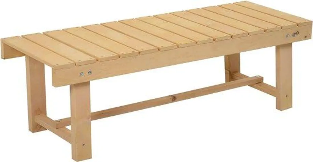 Banc de jardin 2 places en bois massif style rustique long 110cm