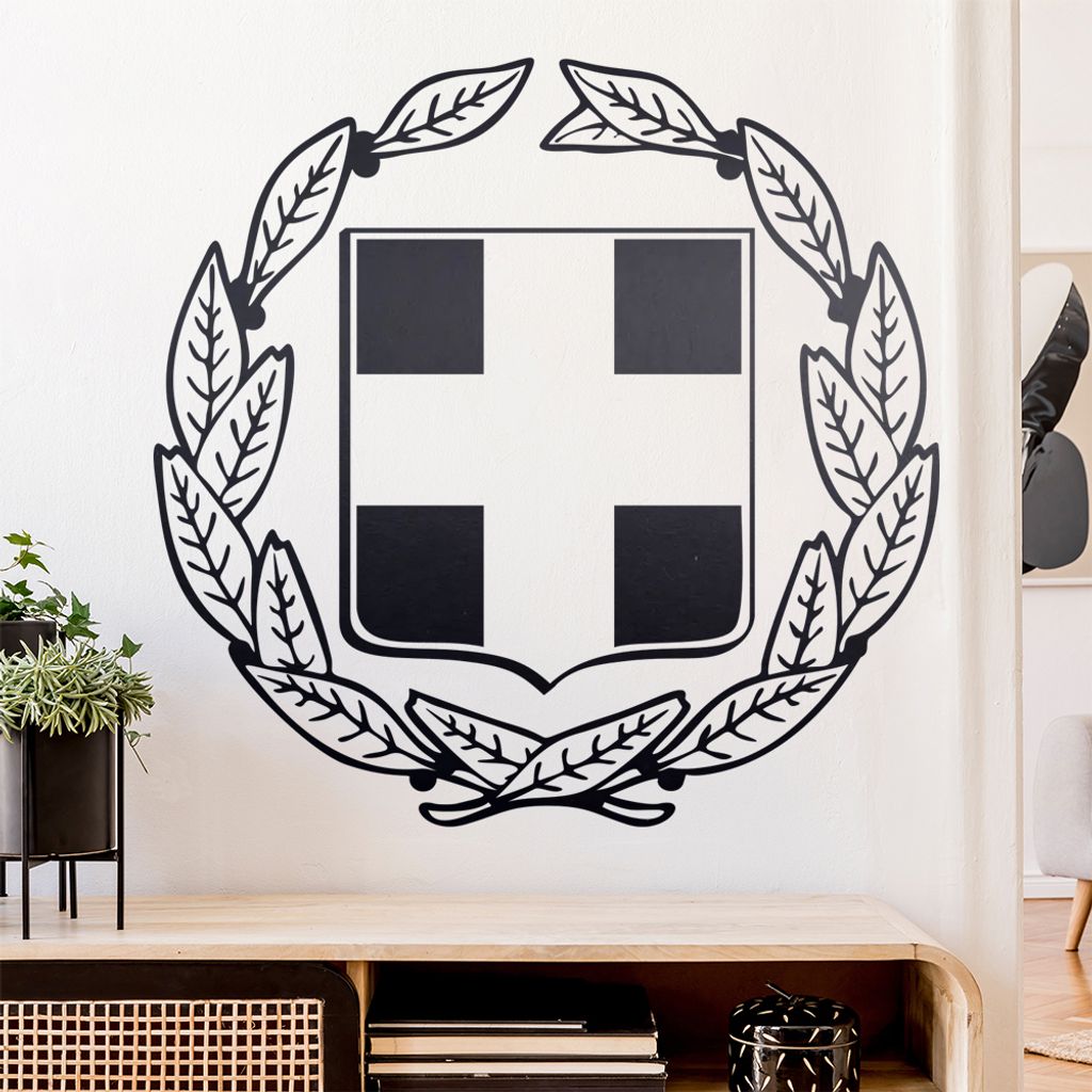 Griechenland Wappen Wandtattoo Wandaufkleber Wall Sticker - Dekoration, Küche, Wohnzimmer, Schlafzimmer, Badezimmer