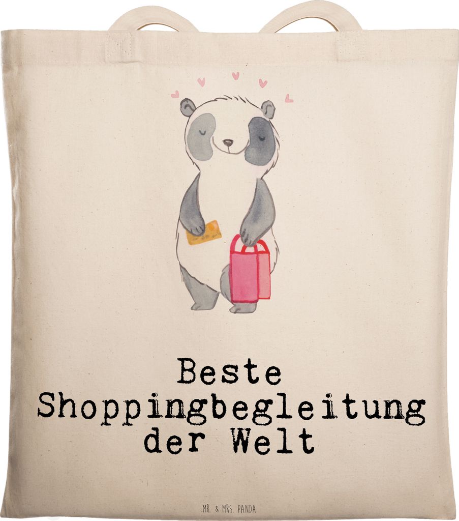 Mr. & Mrs. Panda Beutel Panda Beste Shoppingbegleitung der Welt - Transparent - Geschenk, Stoffbeutel, Geschenkidee, Freundin, Einkaufen, Tote Bag,...