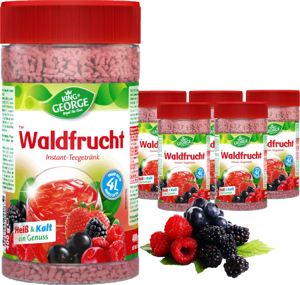 KING GEORGE Waldfrucht Instant Teegetränk 6 x 400g Ergibt Produktbild 