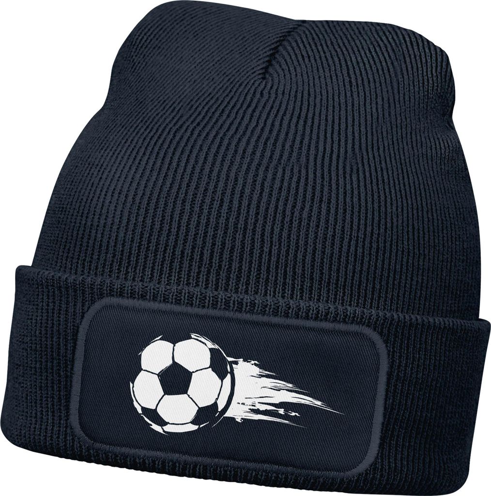 Wintermütze Kinder Fussball Sport Beanie Jungen Aufdruck Print Strickmütze Kindermütze Geschenkidee Fussballer MoonWorks